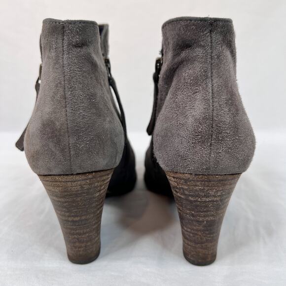 Paul Green Malibu Bootie UK 3.5 US 6 Sliced Brush Smoke Gray Nubuck Leather Zip - Picture 4 of 12